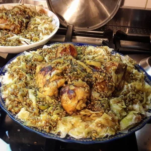 Rfissa au poulet, lentilles et fenugrec
